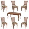 Conjunto Mesa de Jantar Gaules 180cm com 6 Cadeiras Perseu MDF Imbuia - Gran Belo - 1