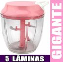 Ver imagem 3 de Processador Alimentos Manual Triturador Alho 5 Lâminas 900ml Rosa