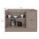 Ver imagem 3 de Balcão Cozinha 120cm 2 Portas 2 Gavetas sem Tampo Unna - Griss