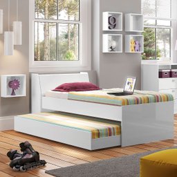 Cama Solteiro Bicama Com 2 Colchões Ditália BB-28 Branco - 8