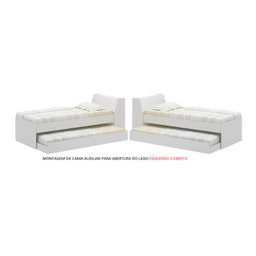 Cama Solteiro Bicama Com 2 Colchões Ditália BB-28 Branco - 2