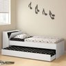 Cama Solteiro Bicama Com 2 Colchões Ditália BB-28 Branco - 10