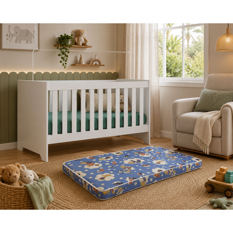Berço com Colchão Ditália Multifuncional 3x1 Bbi-51 Branco