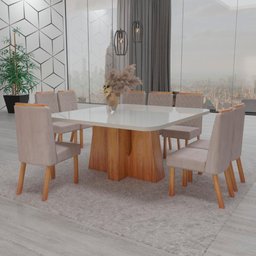 Sala de Jantar 135x135 8 Cadeiras Magic Bom Pastor - 1