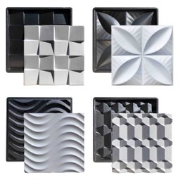 Kit 4 Formas Gesso/cimento 3D ABS 40x40cm - 1