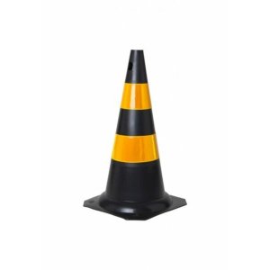 CONE DE SINALIZAÇÃO DEMARCAÇÃO FLEXÍVEL REFLETIVO 50CM - Preto