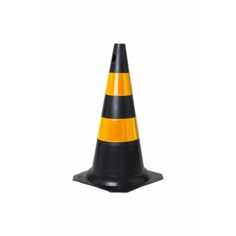 CONE DE SINALIZAÇÃO DEMARCAÇÃO FLEXÍVEL REFLETIVO 50CM - Preto