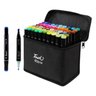Caneta Permanente Marcador 60 Cores Estojo Ponta Dupla Desenho Pintura Trabalho Cartaz Lazer Estudan - 12