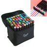 Caneta Permanente Marcador 60 Cores Estojo Ponta Dupla Desenho Pintura Trabalho Cartaz Lazer Estudan - 1
