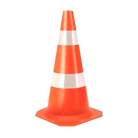 CONE DE SINALIZAÇÃO DEMARCAÇÃO FLEXÍVEL REFLETIVO 50CM - Laranja