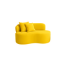 Conjunto Sofá Curvo Orgânico + 2puffs Nature Gaia Suede Montanaris Decor - 2