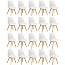 Ver imagem 1 de Conjunto 20 Cadeiras de Jantar Eames Wood Leda Design Estofada - Branco