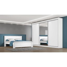 Guarda-roupa Toronto 3 Portas 1 Espelho Branco - 1 Guarda-roupa Toronto 3 Portas 1 Espelho Branco - 1