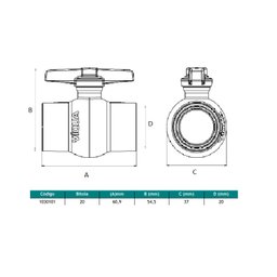 Registro Compact de Esfera Soldável 20mm Viqua Unico - 2