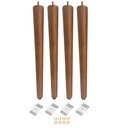 Ver imagem 1 de Kit 4 Pe Palito 60cm Amendoa Marrom Claro + Chapinha Inclinada + Parafuso