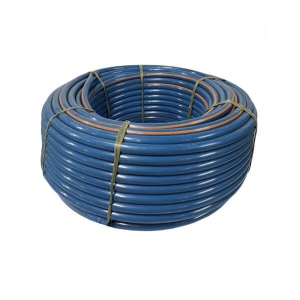 Mangueira Plástica Azul Marcação Laranja 2,5mm x 1" Rolo 100 metros - Volpato - 1