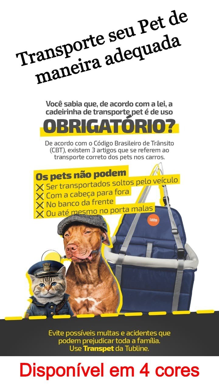 Cadeirinha / Assento de Transporte para cães e gatos até 10 kilos - Tubline  - Cinza e Azul - 9