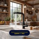 Ver imagem 4 de Torneira Gourmet Misturador Monocomando Cozinha de Bancada Extensível Inox 304 Preta Brinovar