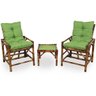 Kit Cadeiras de Bambu 2 Lugares com Almofadas Verde - 1