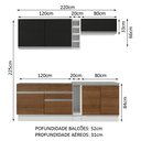 Ver imagem 4 de Armário de Cozinha Completa 220cm Branco/Preto/Rustic Parma Madesa 03