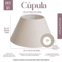 Ver imagem 2 de Cúpula de Abajur 16x10x25cm Tecido Algodão Soquete Nacional Ref 18