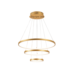 Lustre Pendente Moderno Anéis LED 3 Arcos Pé Direito Duplo - 1