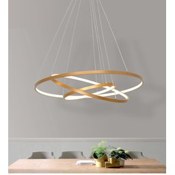 Lustre Pendente Moderno Anéis LED 3 Arcos Pé Direito Duplo - 4