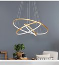 Ver imagem 3 de Lustre Pendente Moderno Anéis LED 3 Arcos Pé Direito Duplo