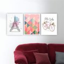 Ver imagem 1 de Quadro 40x30cm Torre Eiffel Geométrico Bicicleta