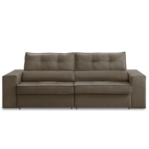 Sofá Retrátil e Reclinável 3 Lugares 2,30m com Molas Milão Suede Mirra Decor