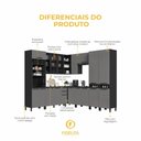 Ver imagem 5 de Cozinha Modulada Completa de Canto 8 Peças 519cm 18 Portas 2 Gavetas com Tampo Mônaco Chumbo/Titânio