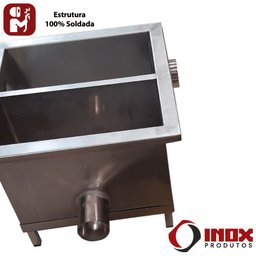 Caixa de Gordura Inox - Modelo 02 - Inox 304 - 30x30x25 Cm - 5
