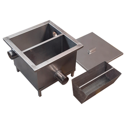 Caixa de Gordura Inox - Modelo 02 - Inox 304 - 30x30x25 Cm - 1