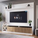 Ver imagem 2 de Kit Rack Ripado com Painel TVs Até 60 Polegadas Trento Quiditá Branco Marrom