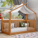 Ver imagem 1 de Cama Montessoriana Infantil Casinha Madeira Maciça - Mel