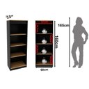 Ver imagem 3 de Kit 2 Estantes de Livros 4 Prateleiras 60x160cm Preto e Amêndoa