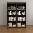Ver imagem 1 de Kit 2 Estantes de Livros 4 Prateleiras 60x160cm Preto e Amêndoa