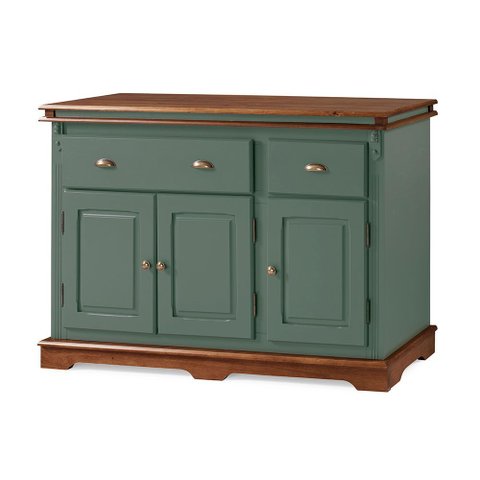 Balcão Buffet 3 Portas 2 Gavetas Manchester 2001 Linz Móveis - Verde Musgo/imbuia Glazer