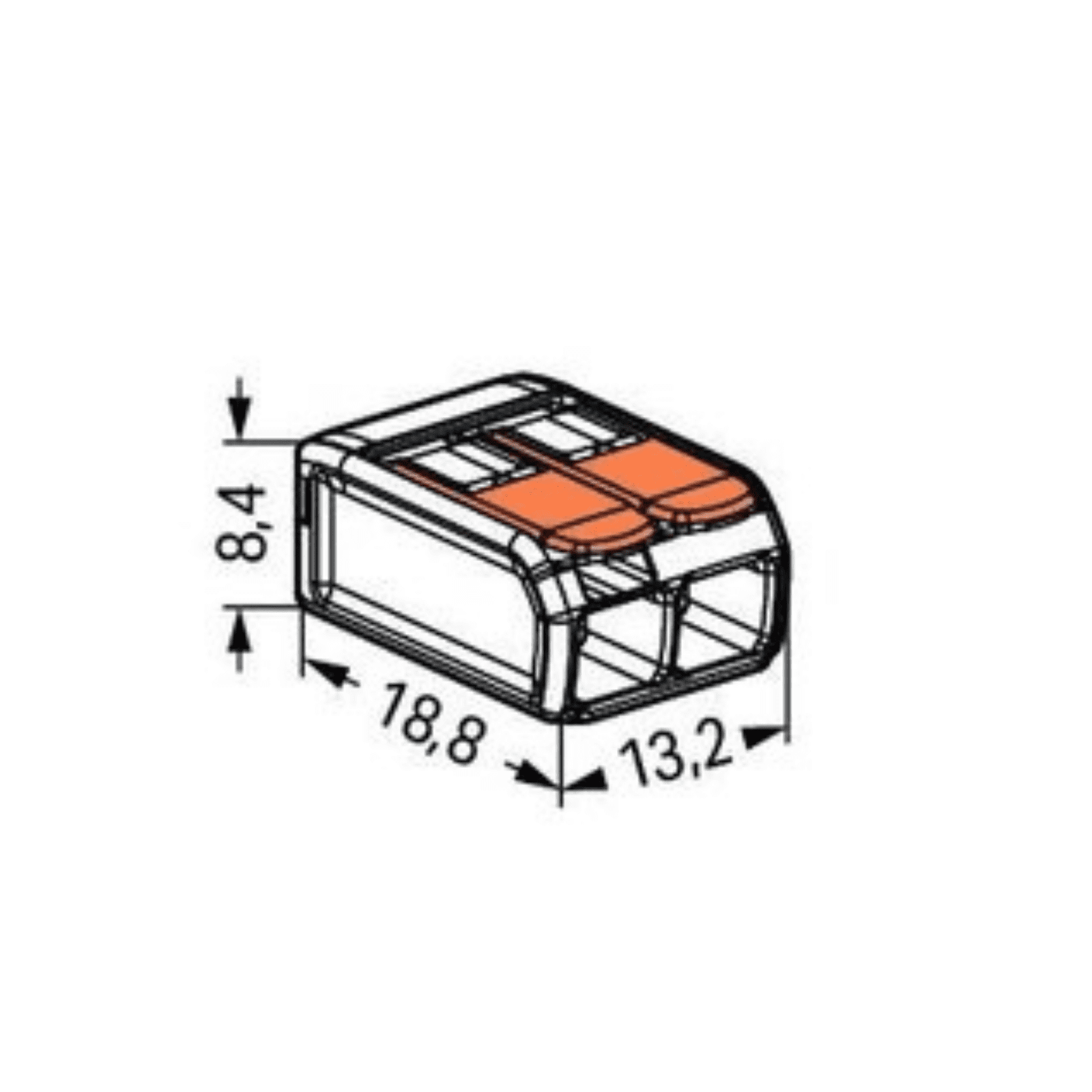 Conector Wago Compacto Emenda 2 Fios Modelo 221-612 Kit C/10un - 5