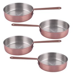 Kit 4 Mini Frigideira Inox Servir Decorar Panelinha 11,5cm - 1