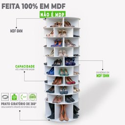 Sapateira Giratória com Divisória para Botas 2.25m Branca - 3