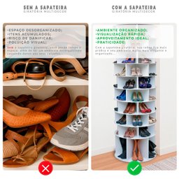 Sapateira Giratória com Divisória para Botas 2.25m Branca - 4