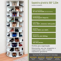 Sapateira Giratória 2.25m Branca - 2