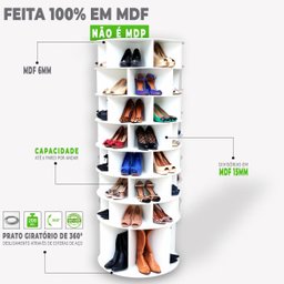 Sapateira Giratória com Divisória para Botas 1.85m Branca - 3