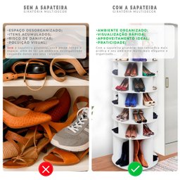 Sapateira Giratória com Divisória para Botas 1.85m Branca - 6