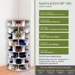 Sapateira Giratória 1.65m Branca - 4