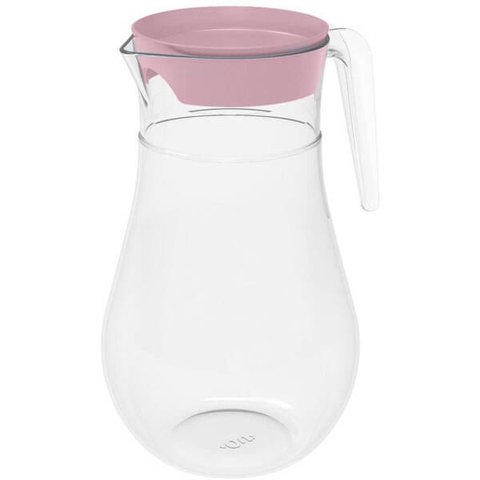Jarra para Água e Suco com Tampa e Alça 2L Transparente e Rosa Quartzo Ou