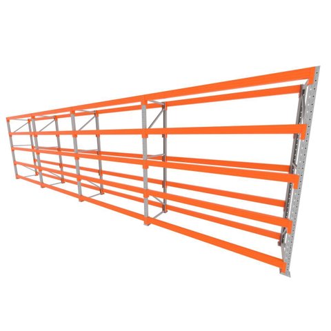 Mini Porta Pallet 200 Kg por Nivel Inicial +3 Continuação com 5 Niveis Laranja com sem Mdf