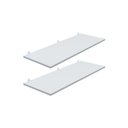 Ver imagem 1 de Kit 2 Prateleira Branca 90X30 + Suporte Flutuante Mdf Organizadora Decoração Cozinha Banheiro Sala