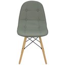Ver imagem 3 de Cadeira Charles Eames Botonê Eiffel Wood Estofada Couro - Cinza
